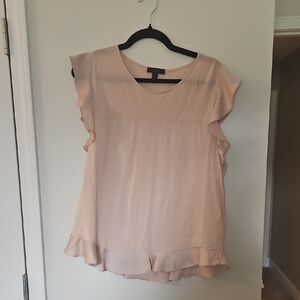 J. Crew Blush Pink Ruffle Sleeve Blouse
